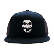 Laughing skull head embroidered mesh trucker baseball cap, cool gift, custom cap