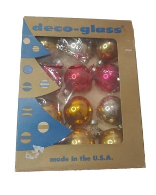 11 Deco-Glass Christmas Ornaments Mini 1.5'' Round Corning Made In USA