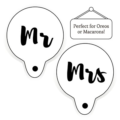 Macaron Oreo Cookie Schablonen Set - Mr & Mrs Backen Mylar Vorlagen SALE