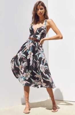 Kimchi Blue Bermuda Nights Hook + Loop Midi Dress Size 0