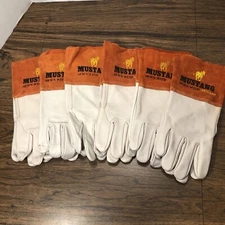 6 Pairs MCR Safety Mustang Welding Gloves w/ Kevlar Sz Large Leather Suede Cuff