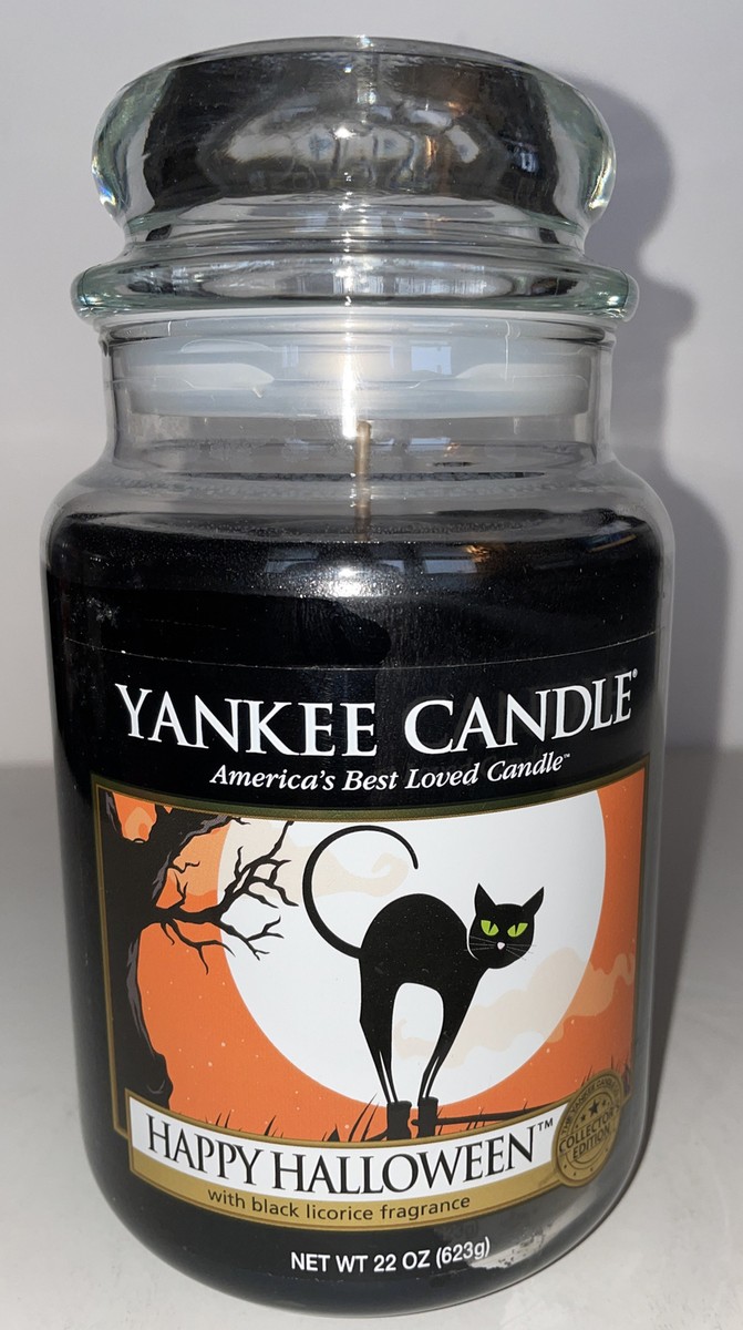 Yankee Candle HAPPY HALLOWEEN Black Licorice Large Jar - 22  Yankee Candle Happy Halloween Cat‎ Black Licorice Fragrance 22 Oz Jar 99% FULL display picture 1