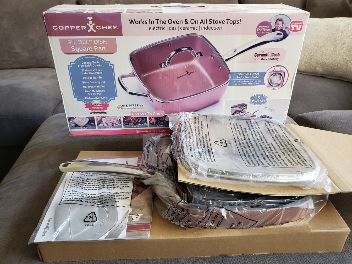 Brand New! Copper Chef cookware Deep Dish Square Pan Piece