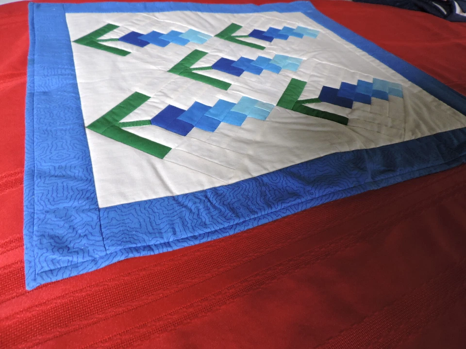 Really Cute Quilted Blue Bonnets Wall Hanging - Image 4 of 4