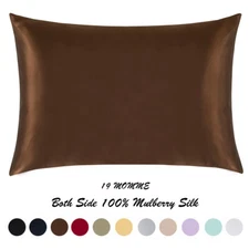 19 Momme Both Side Mulberry Silk Zipper Pillowcase Luxury NTBAY Bedding