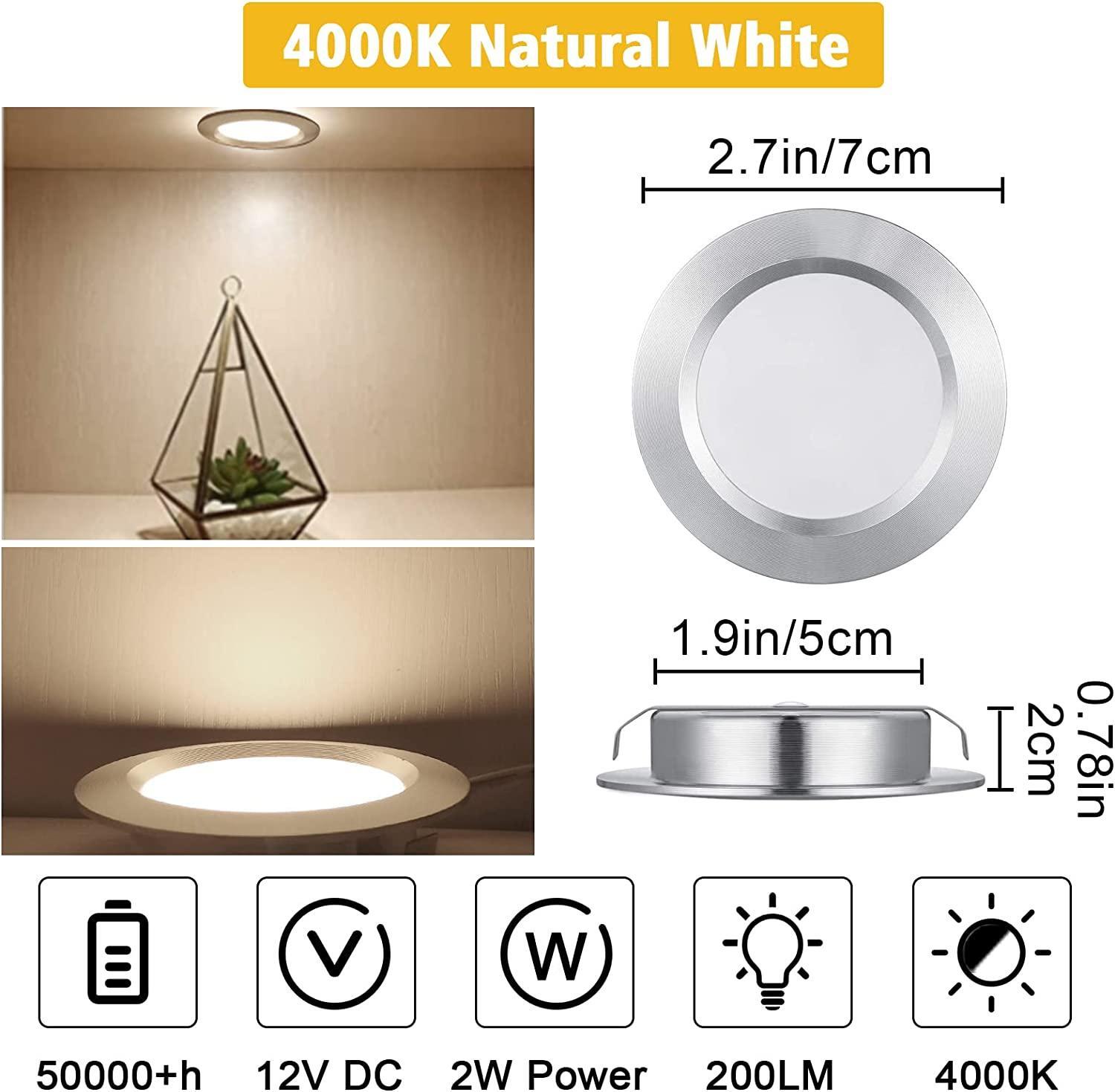 12 Volt Puck Light, All Aluminium Rv Boat Recessed Mount Ceiling Light