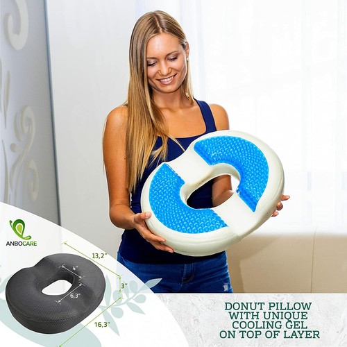 Almohada de rosquilla coxis cojín asiento para hemorroides - gel dolor coxis SIN | eBay