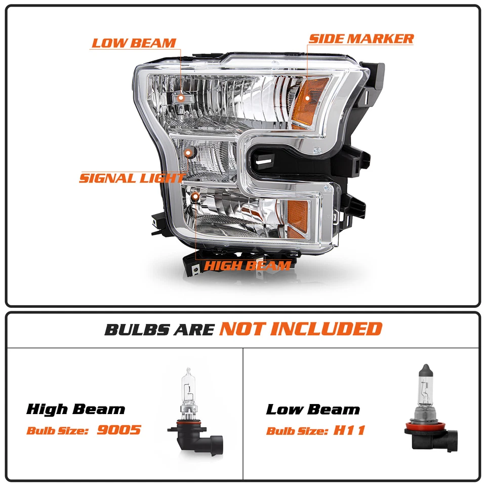 Правосторонняя галогенная фара для Ford F-150 2015-2017 годов выпуска под правую руку - Изображение 2 из 4