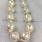 Perlenanhänger Für Kette Riesig 15x20mm Echte Natürliche Weiß Schwarzer Keshi Keshi Perle Naturweiß 15-20mm