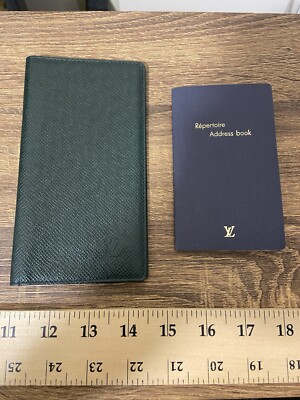Louis Vuitton Taiga Green Agenda De Poche Notebook Cover Case +