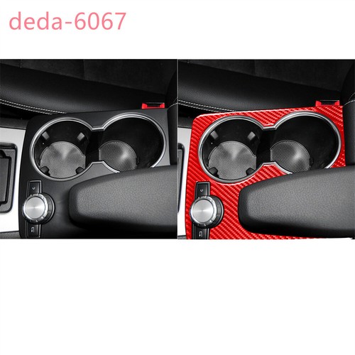 Red Carbon Fiber Water Cup Holder Panel Cover Trim For Benz C Class W204 2007-14 - Foto 9 di 12