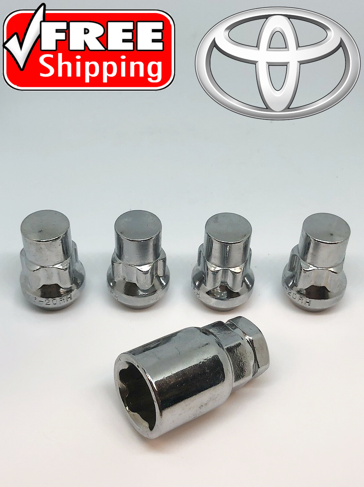 LOCKING LUG NUTS WHEEL LOCKS 12x1.5 CHROME CLOSED BULGE ACORN Toyota