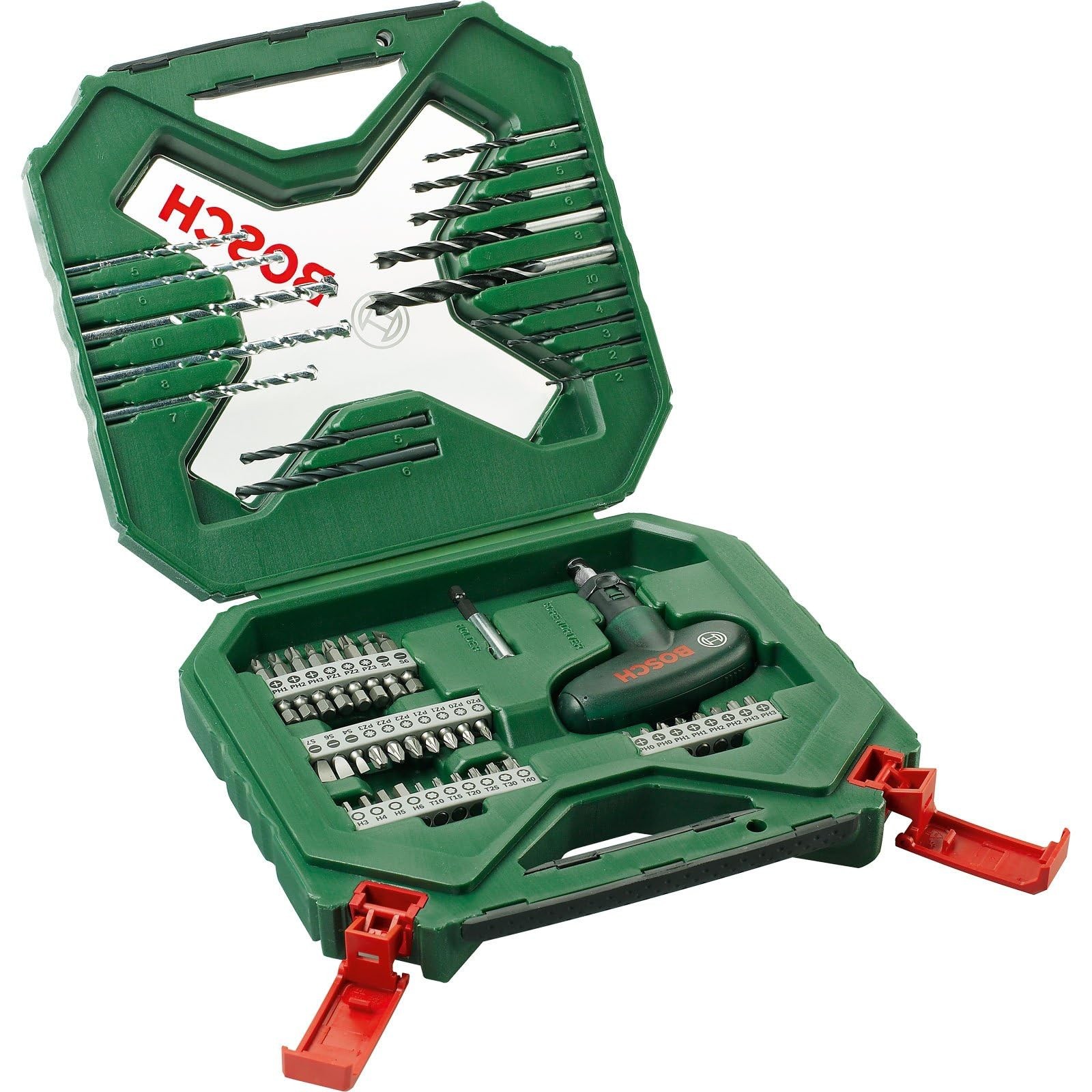 Coffret de mèches et forets X-Line 54 pièces en acier forgé haute résistance
