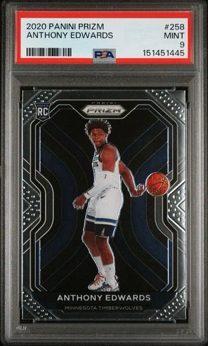 2020-21 Panini Prizm Anthony Edwards #258 RC Rookie Minnesota Timberwolves PSA 9