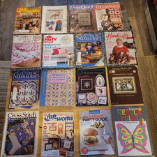 Lot of 16 Needlework Cross Stitch Crochet Decorating  Quilting Booklets  Books