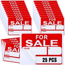 Seajan 25 Pcs for Sale Signs for Car 9 x 12 Inches Auto Sales Signs Vehicle, ...