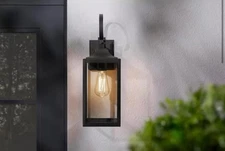 NEW Havenridge 19"1-Light Matte Black Hardwired Outdoor Wall Light Sconce