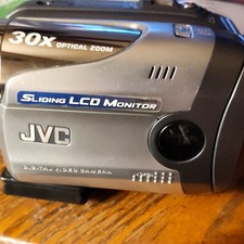 JVC GR-DA30U MiniDV Camcorder 30x Optical Zoom Sliding LCD Monitor Silver Black