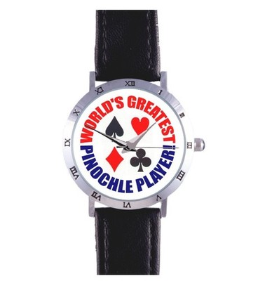 WORLD'S GREATEST PINOCHLE PLAYER WATCH: CARDS,  MELD, TRICK, RARE COLLECTIBLE!