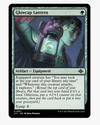 Glowcap Lantern | MTG LCI Ixalan | Green Artifact Equipment Explore | NEW NM
