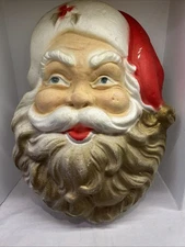 Santa Claus 3-D Styrofoam Wall Decoration Christmas 13" x 17" Bontage Nostalgic