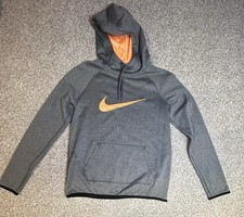 WOMENS NIKE DRI FIT GRAY/PEACH HOODIE W/THUMB HOLES SMALL