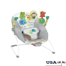 Vibrating Baby Bouncer Unisex Infant Seat W/ Spinning Toys & Soothing Vibration