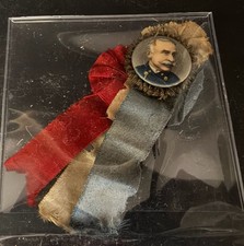 Antique Admiral Dewey Commemorative Pinback Ribbon Badge Spanish American War