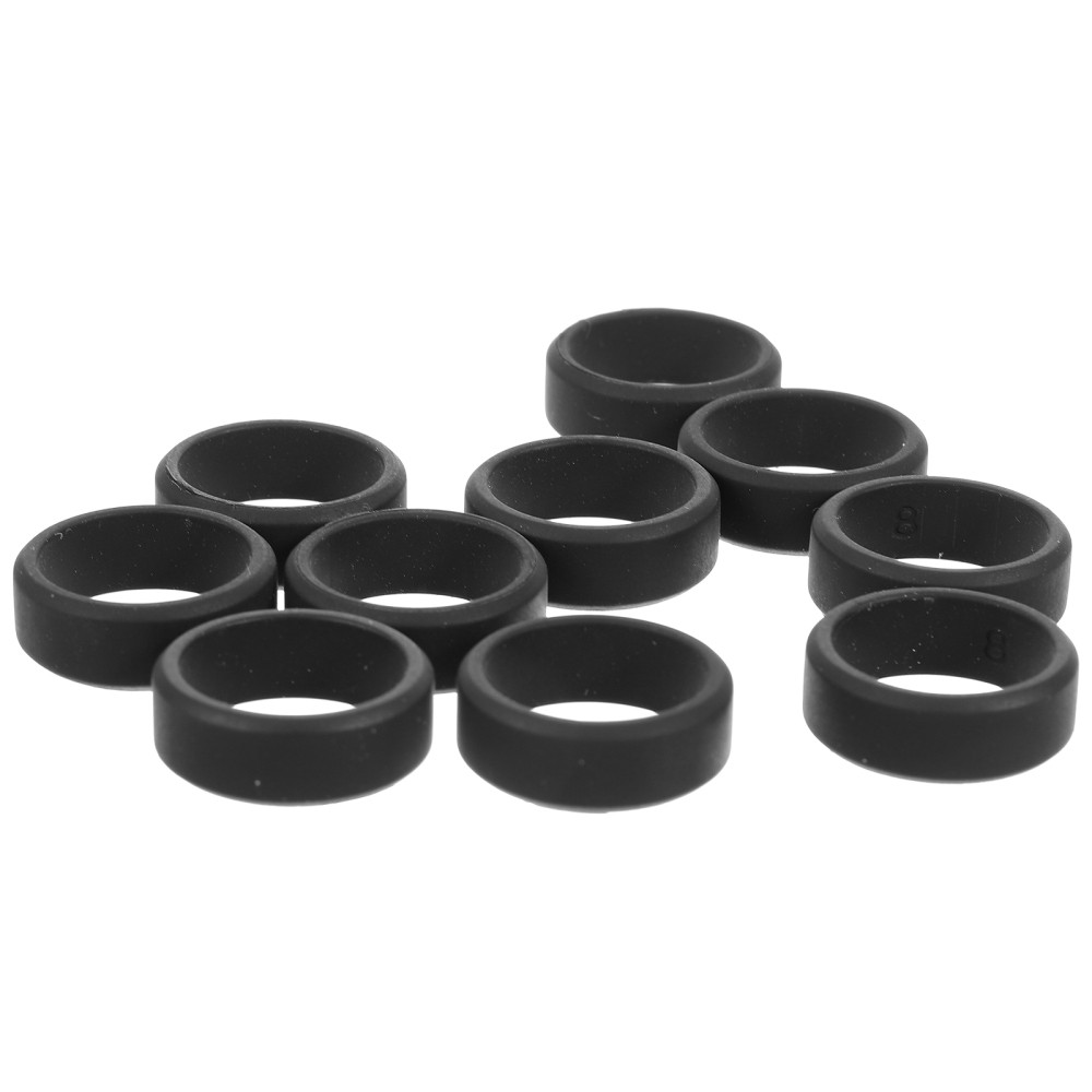 10 Pcs Soft Silicone Rings for Men Fitness Outdoor Sports