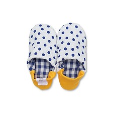 Merippa Reversible Slippers Made in Japan Dotted soccer fabric blue linen NEW