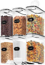 Cereal Containers Storage of 6 4L/135.2 Oz , Airtight Food Storage Containers w