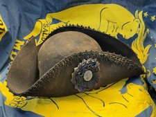 Revolutionary War American Patriot Colonial Tricorn Hat Cap Kepi W/Braided Edge
