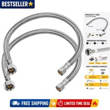 20" Faucet Supply Line, 3/8 inch Comp x 1/2 inch FIP Faucet Connector, Braide...