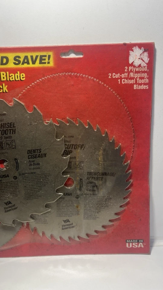 "Paquete variado de hojas de sierra VERMONT AMERICAN 7 1/4"" - Lote de 5 hojas" Foto 2 de 4