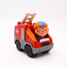 2019 Kideo Jazwares Blippi Firetruck Toy Vehicle w/ Figure Red 3"