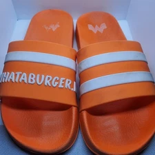 Whataburger Slide Sandles, Unisex (40) Women 9/9.5 Men 7/7.5 Orange Rubber