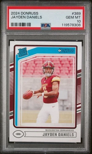 2024 Panini Donruss Rated Rookie Jayden Daniels #389 PSA 10