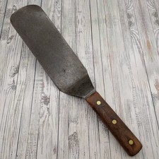 Vintage Russell 2386-C-8 Heavy Duty Long Flexible Blade Grill Spatula Steel Wood