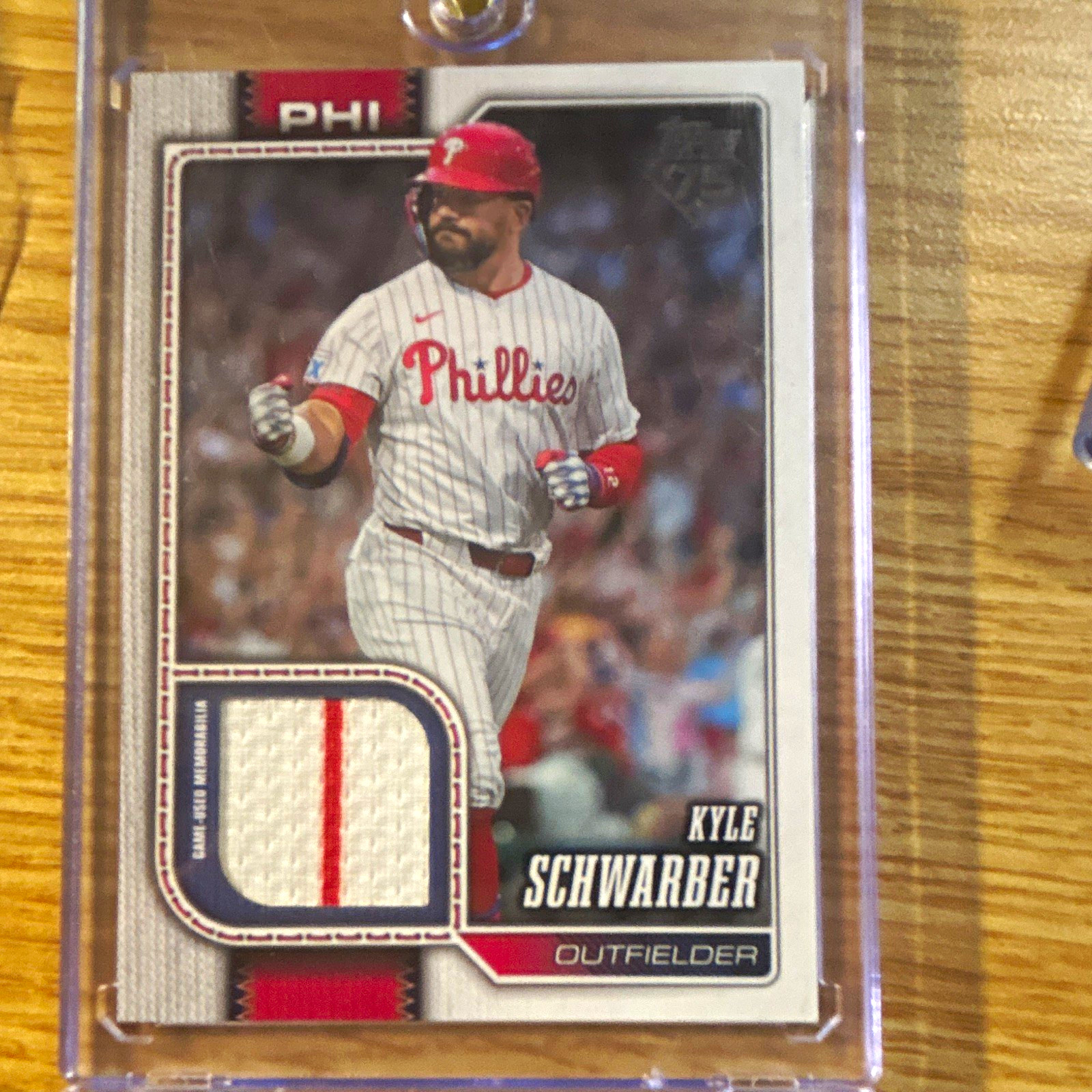 Topps Game-Used Memorabilia Kyle Schwarber Phillies Baseball Card #650
