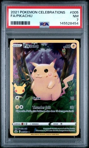 2021 POKEMON CELEBRATIONS #005 FULL ART/PIKACHU PSA 7