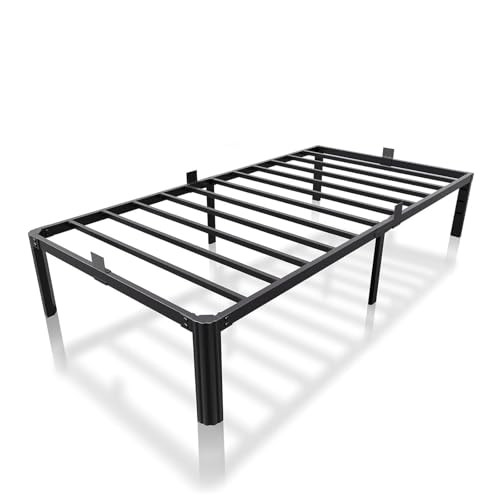 14 Inch Heavy Duty Black Metal Platform Bed Frame Twin Size