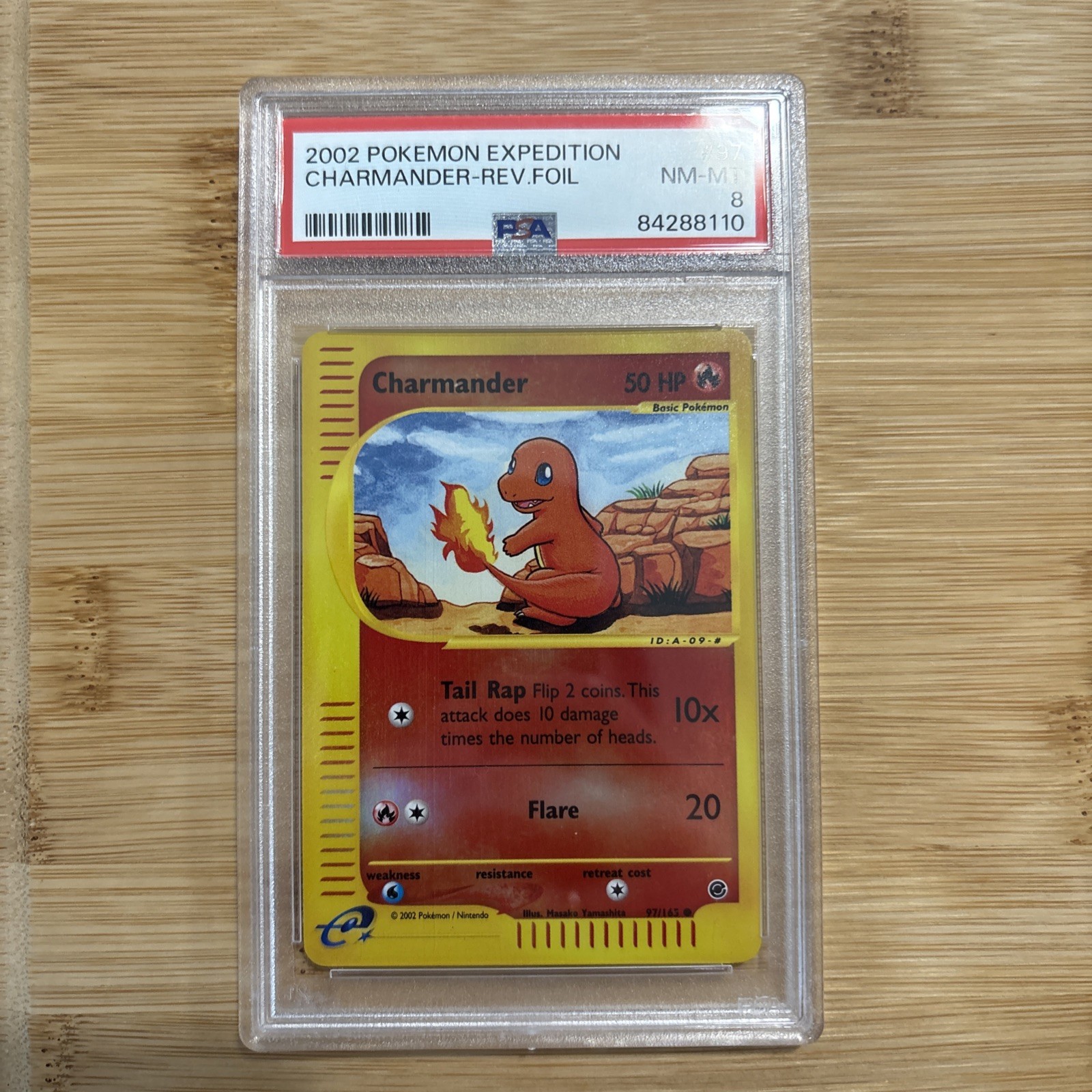 2002 Pokemon Expedition Reverse Holo Charmander #97 /165 PSA 8