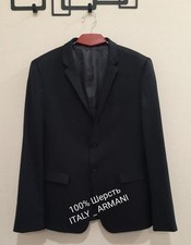 Men Emporio Armani Black Wool Blazer 46