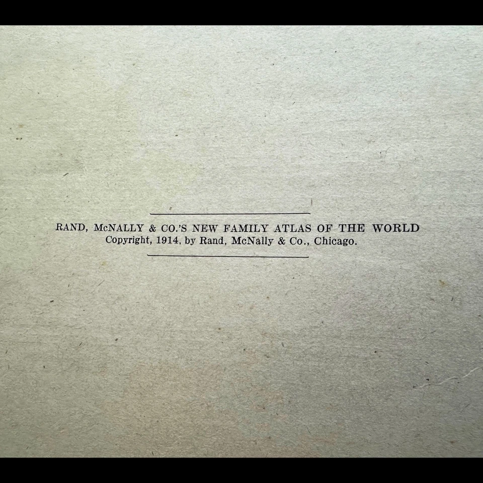 *Antique and Rare* 1914 Rand McNally & Co.'s New Family Atlas of the World Book! - Image 4 of 4