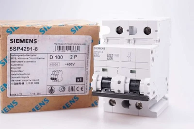 SIEMENS 5SP4291-8 Disjoncteur 400V 10kA, 2-Pôles, D, 100A OVP; NEUF - Photo 1/2