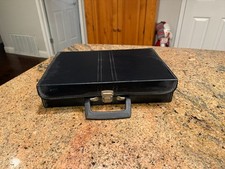 Vintage 30 Cassette Tape Holder Brief Case Style Faux Leather Vinyl Nice