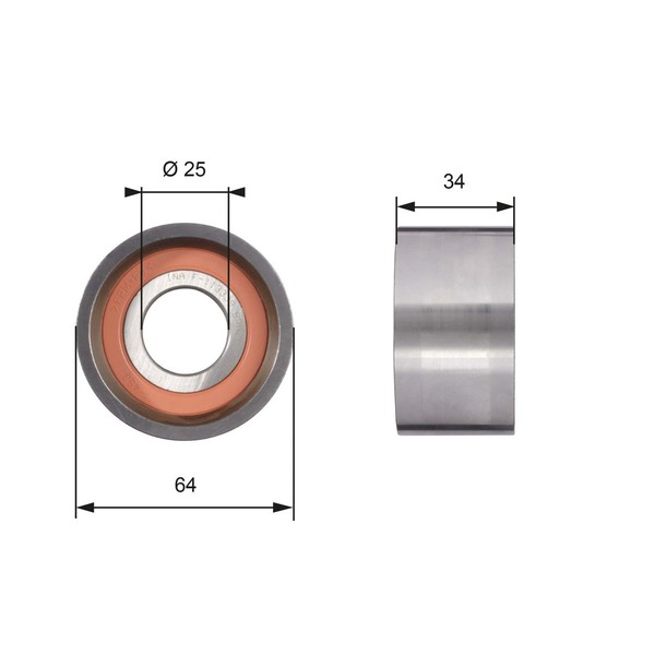 Spannrolle Zahnriemen Powergrip™ Gates T41234 FüR Argenta Iveco Jumper Trafic TB-image
