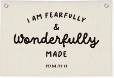 Kids Room Decor - Bible Verse Wall Hanging, 'I Am Fearfully and Wonderfully Made