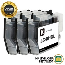 3P XL BLACK Print Ink fits Brother LC401XL MFC-J1010DW MFC-J1012DW MFC-J1170DW
