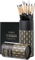 Artegria Detailpinsel-Set, 17 Miniaturpinsel Mit Feiner Spitze Und Ergonomischen